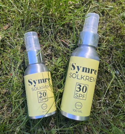 Solkrem 20 og 30 spf med lavendel – 100 % naturleg, fra Symre, 50 og 100ml