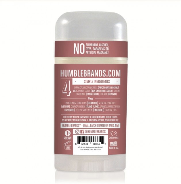 Humble deodorant - Geranuim & Vetiver bakside