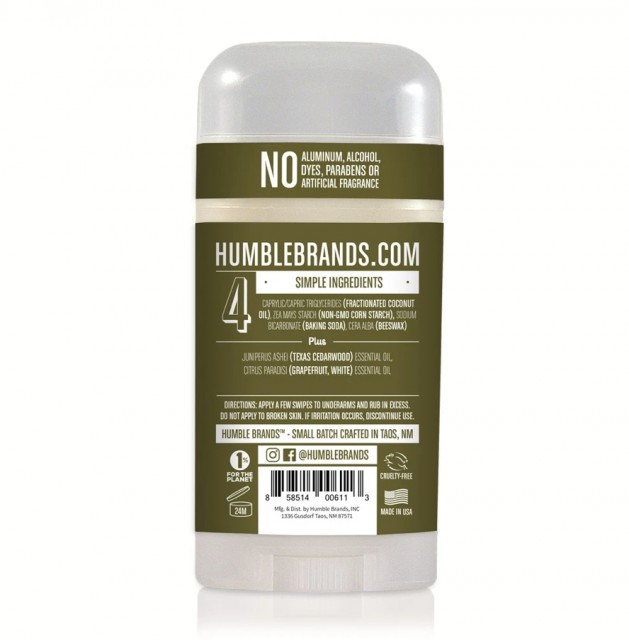 Humble Deodorant - texas cedarwood & grapefruit bakside